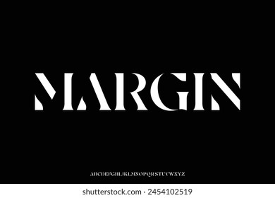 Elegant luxury stencil type alphabet display font vector