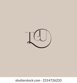 elegant and luxury style TU monogram wedding logo letter dinamyc curvy initial concept