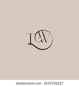 elegant and luxury style TW monogram wedding logo letter dinamyc curvy initial concept