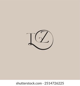 elegant and luxury style TZ monogram wedding logo letter dinamyc curvy initial concept