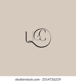 elegant and luxury style UC monogram wedding logo letter dinamyc curvy initial concept