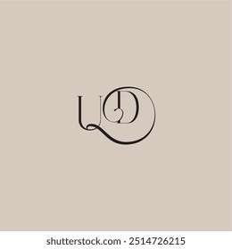elegant and luxury style UD monogram wedding logo letter dinamyc curvy initial concept