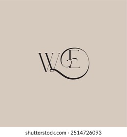elegant and luxury style WE monogram wedding logo letter dinamyc curvy initial concept
