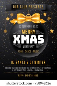 Elegant and luxury template design for Christmas party. Vector illustration. Elements are layered separately in vector file.