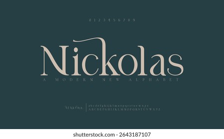 Elegant luxury typography beauty minimalist serif fonts decorative wedding vintage retro logos. Minimal luxury font alphabet logo. Vector illustration
