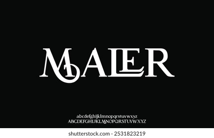 Elegant luxury typography serif style font vector illustration