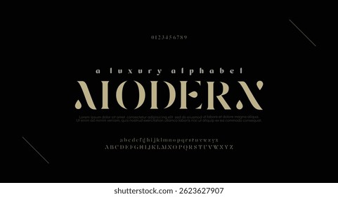 Elegant luxury unique alphabet letters font and number. Classic Lettering Minimal Fashion Designs. Typography modern serif fonts regular decorative vintage concept. vector illustration

