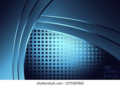 elegant luxury Vector Abstract, science, futuristic,  technology concept with Digital image of gradient stripes lines with blue light,dark blue color background.