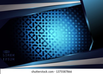 elegant luxury Vector Abstract, science, futuristic,  technology concept with Digital image of gradient stripes lines with blue light,dark blue color background.