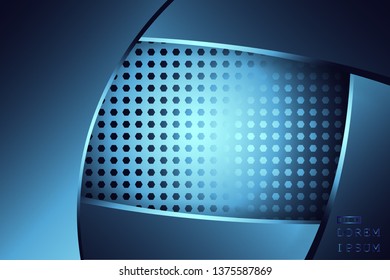 elegant luxury Vector Abstract, science, futuristic,  technology concept with Digital image of gradient stripes lines with blue light,dark blue color background.