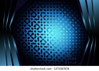 elegant luxury Vector Abstract, science, futuristic,  technology concept with Digital image of gradient stripes lines with blue light,dark blue color background.