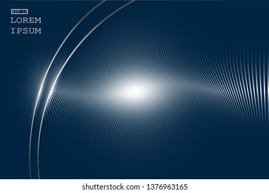 elegant luxury Vector Abstract, science, futuristic,  technology concept with Digital image of gradient stripes lines with blue light,dark blue color background.