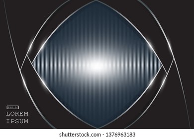 elegant luxury Vector Abstract, science, futuristic,  technology concept with Digital image of gradient stripes lines with blue light,dark blue color background.