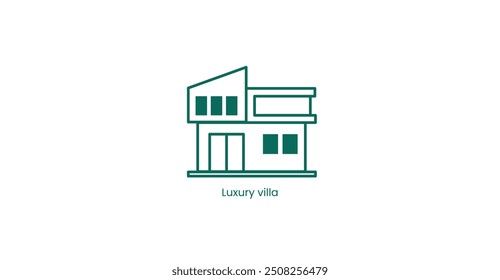 Elegante villa de lujo Vector inmobiliario icono