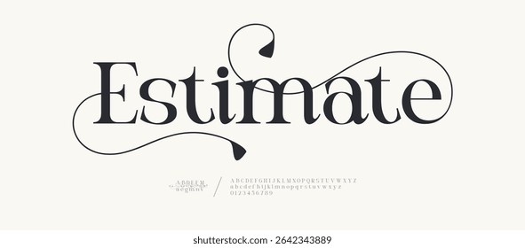 Elegant luxury vintage alphabet font logo. Typography modern classic lettering serif italic fonts decorative wedding vintage retro logos. vector illustration
