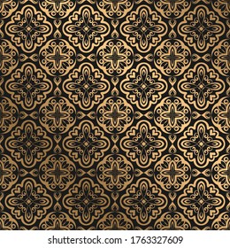 Elegant Luxury Vintage Damask Abstract Floral Seamless Pattern
