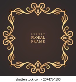 Elegant luxury vintage gold decorative frame vector image