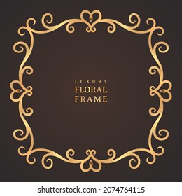 Elegant luxury vintage gold decorative frame vector image
