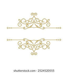 Elegant luxury vintage gold floral frame on white background