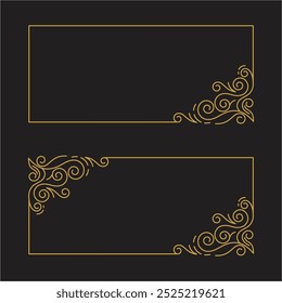 Elegant luxury vintage gold floral frame on white background