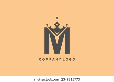 Elegant M letter logo with crown. Modern royal style. monogram design element. beautiful calligraphy. Emblem for book, company, business, brand, business card, Restaurant, Boutique, Hotel, etc.