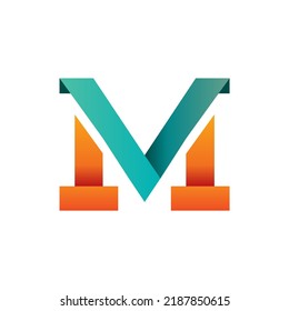 Elegant M letter vector, pictorial mark logo design