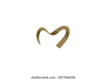 Elegant M Luxury Logo Icon, Vintage Negative Space Gold M Letter Logo Design. Perfect for fashion, Jewelry, Beauty Salon, Cosmetics, Spa, Wedding Logo, Letter Stamp, Hotel and Restaurant Logo.