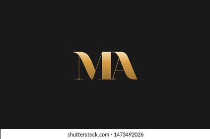 Elegant MA letter logo design template