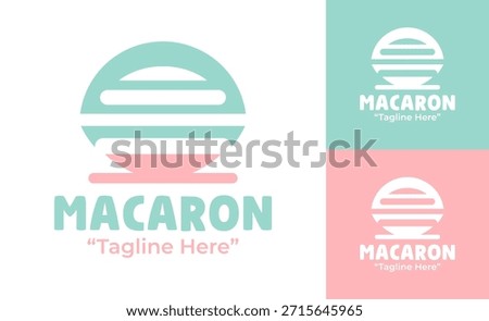 An elegant macaron logo suitable for refined pastry shops and dessert boutiques.