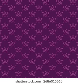 Elegante patrón de corona geométrica magenta sobre fondo púrpura profundo