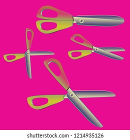 Elegant magian suite gradient multicolor tool scissors.