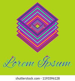 Elegant magic abstract multicolored cube geometric.