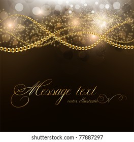 elegant magic golden background with place for text invitation. with stars and sparks. eps 10.