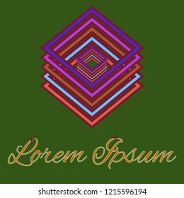 Elegant magical abstract multicolored cube geometric.