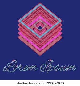 Elegant magical abstract multicolored cube geometric.
