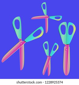 Elegant magical suite gradient multicolored tool scissors.
