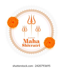 elegant maha shivratri cultural background with flower decor vector