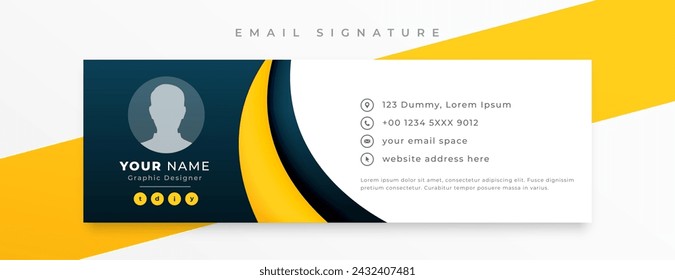 elegant mail signature card template with digital profile design 
