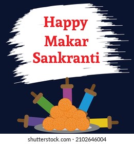 Elegant Makar Sankranti Kites Greeting Card