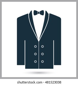 Elegant male suit with butterfly icon