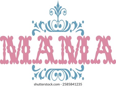 Elegant "Mama" Monogram Design for Crafting and Decor. A charming and decorative "Mama" design.