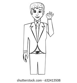 Elegant man cartoon