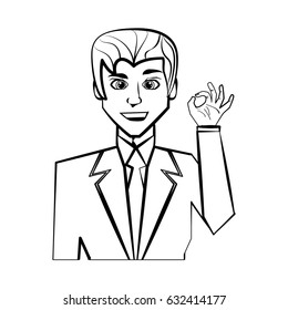 Elegant man cartoon