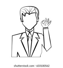Elegant man cartoon