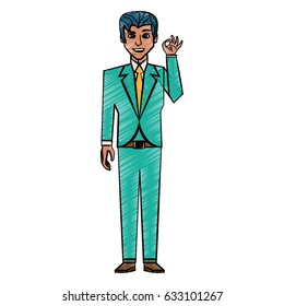 Elegant man cartoon