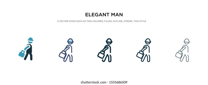 elegant man icon in different style vector illustration. two colored and black elegant man vector icons designed in filled, outline, line and stroke style can be used for web, mobile, ui