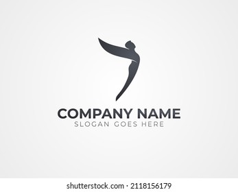 elegant man with wings vector logo