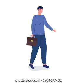 elegant man worker with portfolio avatar character vector illustration design