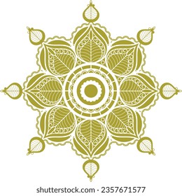 Elegantes Mandala-Hintergrund, Vektorgrafik-Design. Muster Einzigartiges Modedesign-Symbol für Meditation Yoga-Logo, Henna-Design, muslime Hochzeitsverzierung, Hintere Tätowierung, Heillogo, Villa-Logo, Wellness