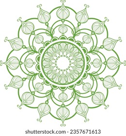 Elegante diseño de ilustración vectorial de fondo mandala. patrón Único medio diseño símbolo para meditación logotipo de yoga, diseño de henna, ornamento de boda musulmán, tatuaje hindú, logotipo curativo, logotipo de villa, wellnes